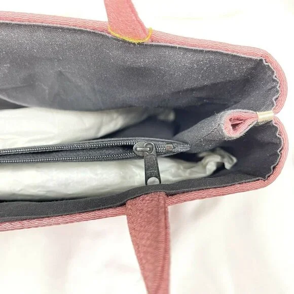 JAPANESE KIMONO TOTE BAG WOVEN STREAM & FLORAL PLANTS NISHI Women’s Elegant - Picture 4 of 5